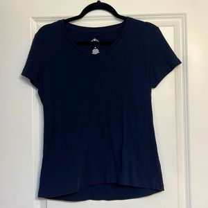 St. John’s Bay Navy Blue V-neck Short Sleeve Top